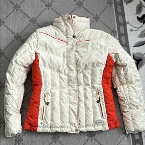 L.L. Bean Women's Cream and Orange Ski Jacket